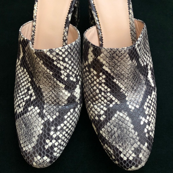 J Crew High block-heel mules in faux snakeskin - Picture 2 of 8